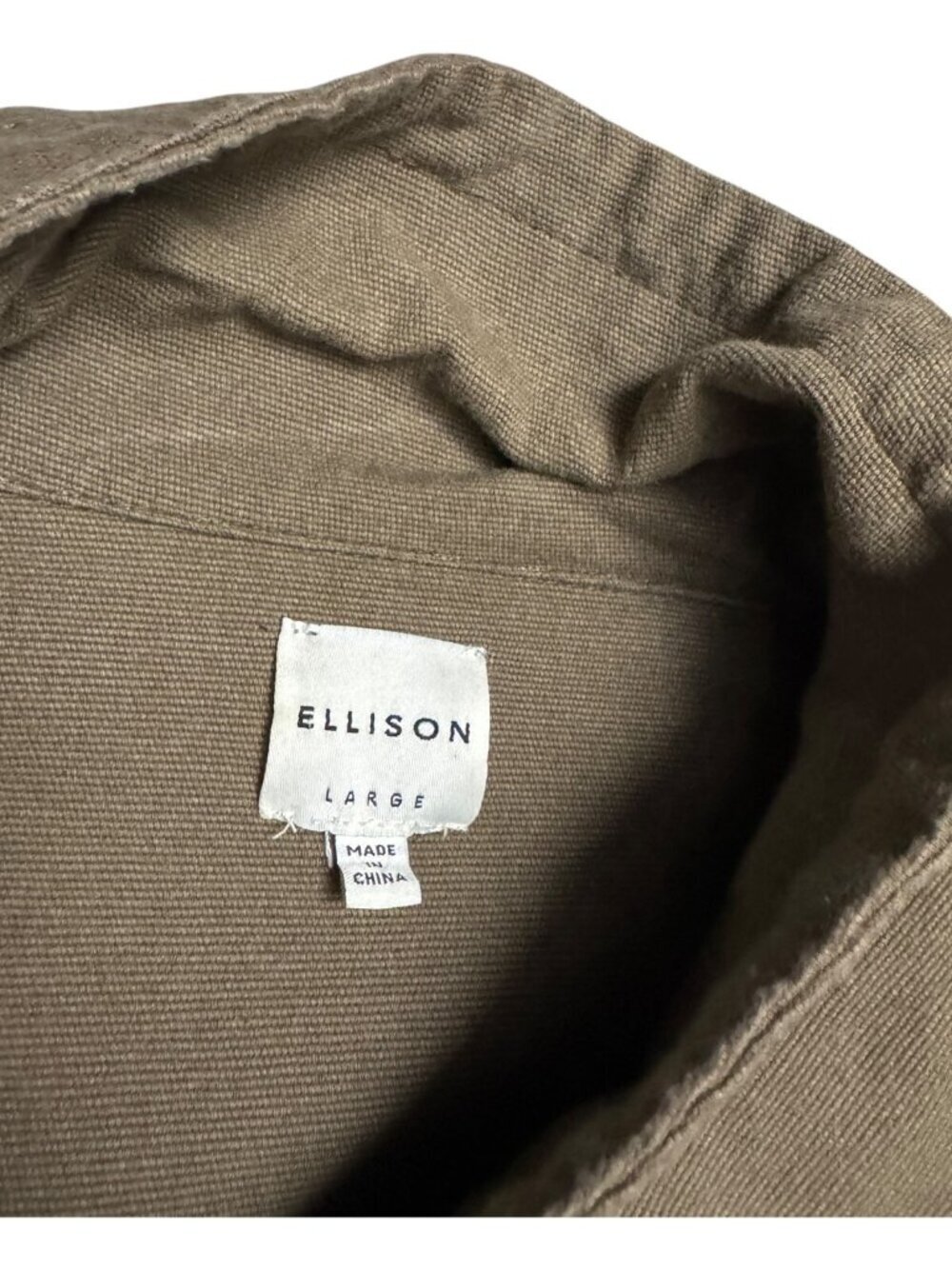 ELLISON Khaki Knit Sleeve Luxury Designer Casual Sweater Jacket Shacket Womens L - Picture 3 of 7